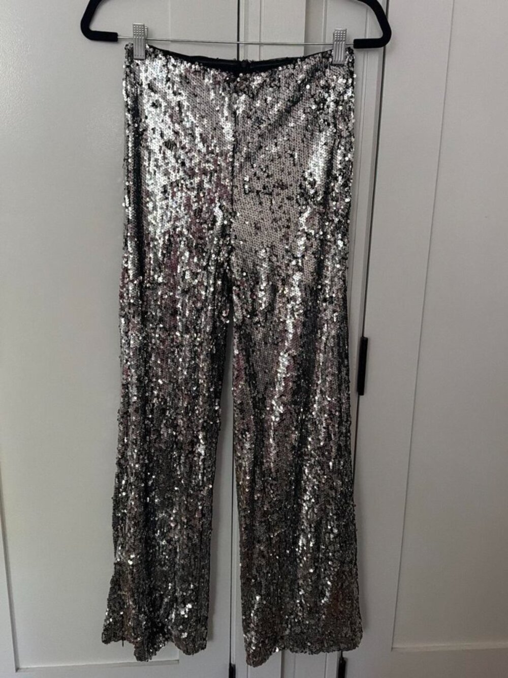 Silver sequin pants